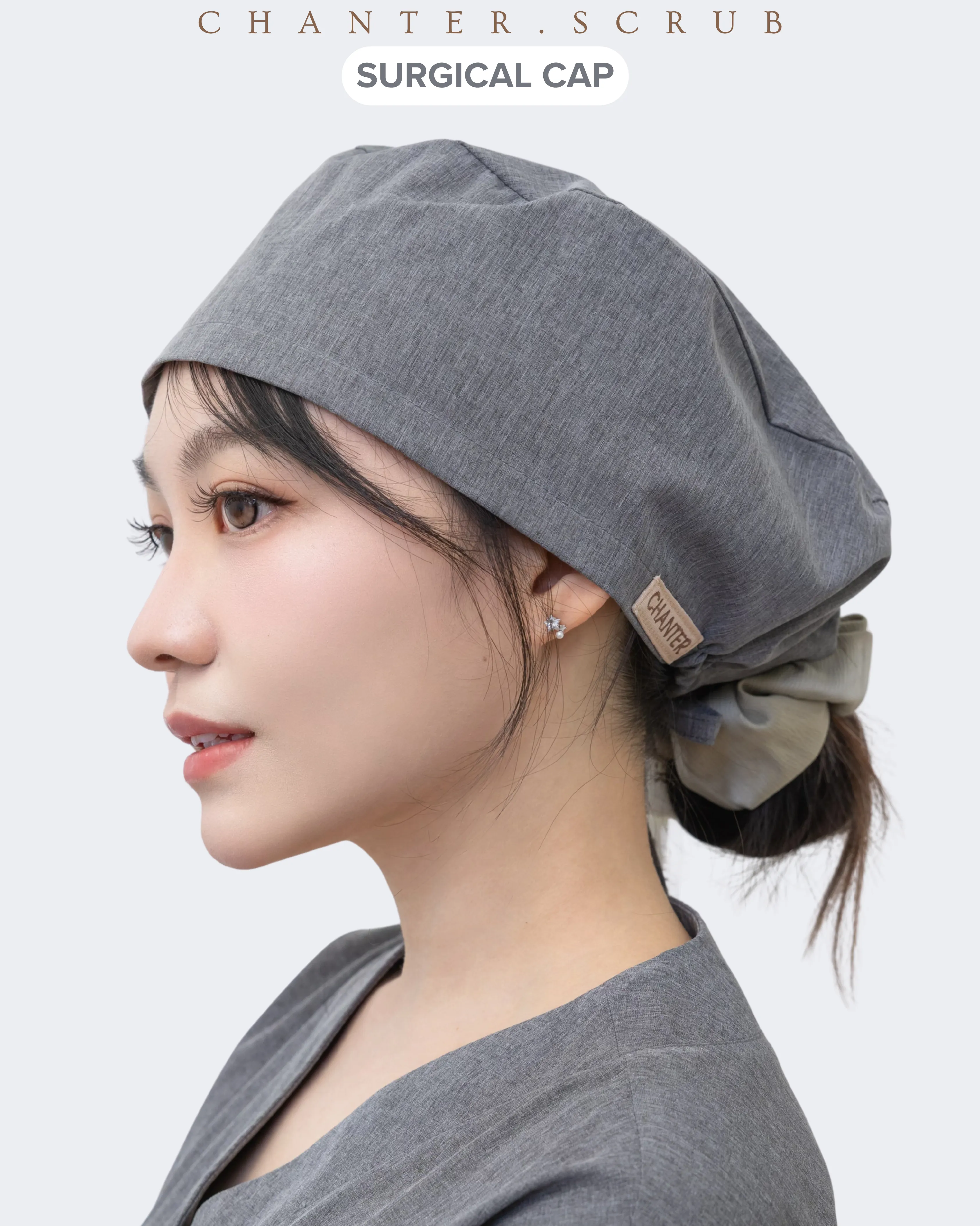 Surgical Cap - Black Silver
